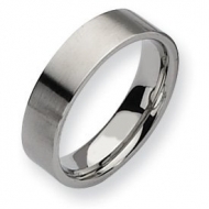 Stainless Steel Flat 6mm Brushed Wedding Band