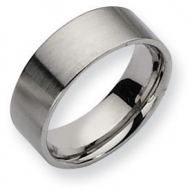 Stainless Steel Flat 8mm Brushed Wedding Band