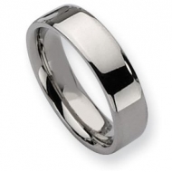 Stainless Steel Beveled Edge 6mm Polished Wedding Band