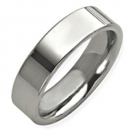 Sterling Silver 7mm Flat  Wedding Band