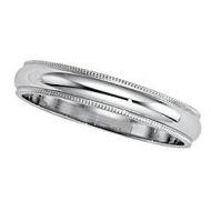 Sterling Silver 4mm Milgrain Wedding Band