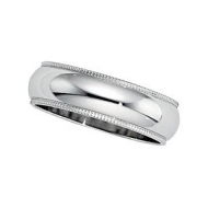 Sterling Silver 6mm Milgrain Wedding Band