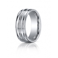 Cobalt Chrome Comfort Fit Ridged Edge 8mm Wedding Band