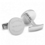 Sterling Silver  Bride and Groom Wedding Date  Engraveable Cufflinks