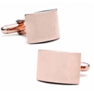 Rose Gold Tone   Curved  Engraveable Cufflinks