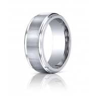 Cobalt Chrome Comfort Fit w  Brushed Inlay 9 mm Wedding Band
