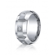 Cobalt Chrome Comfort Fit 10mm Diamond Wedding Band