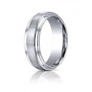 Cobalt Chrome Comfort Fit w  Satin Inlay 8 mm Wedding Band