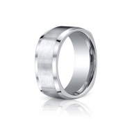 Cobalt Chrome Comfort Fit w  Brushed Inlay 9mm Wedding Band