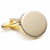 Gold Tone  Oval  Engraveable Cufflinks