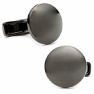 Gunmetal  Round  Engraveable Cufflinks