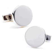 Sterling Silver Round  Infinity Edge  Engraveable Cufflinks