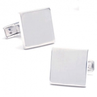 Sterling Silver Square  Infinity Edge  Engraveable Cufflinks
