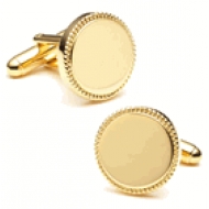 Two Tone  Round  Engraveable Cufflinks