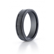 Black Ceramic  Seranite  Comfort Fit 6mm Wedding Band