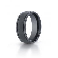 Black Ceramic  Seranite  Comfort Fit 8mm Wedding Band