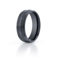 Black Ceramic  Seranite  Comfort Fit 7mm Wedding Band