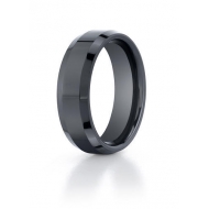 Black Ceramic  Seranite  Comfort Fit 7mm Wedding Band