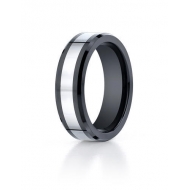 Black Ceramic   Cobalt Chrome Comfort Fit 7mm Wedding Band