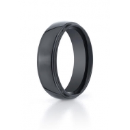 Black Ceramic  Seranite  Comfort Fit 7mm Wedding Band