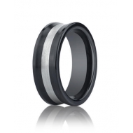 Black Ceramic  Seranite  Comfort Fit 8mm Wedding Band