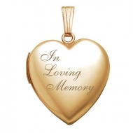 Solid 14K Yellow Gold  In Loving Memory  Locket