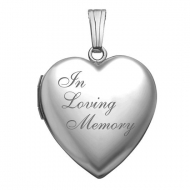 14K White Gold  In Loving Memory  Locket