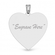 14K White Gold Heart Pendant