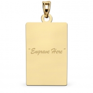14K Yellow Gold Rectangle Pendant