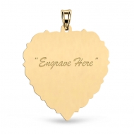 14K Yellow Gold Scalloped Heart Pendant