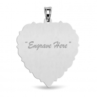 14K White Gold Scalloped Heart Pendant