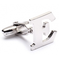 Genuine Sterling Silver Letter  E  Cufflinks