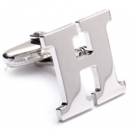 Genuine Sterling Silver Letter  H  Cufflinks