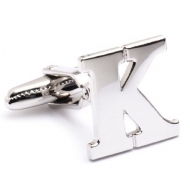 Genuine Sterling Silver Letter  K  Cufflinks