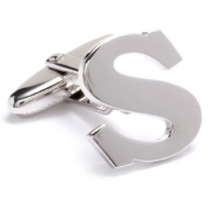 Genuine Sterling Silver Letter  S  Cufflinks