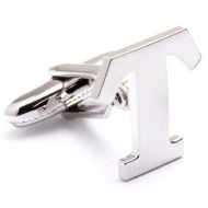 Genuine Sterling Silver Letter  T  Cufflinks