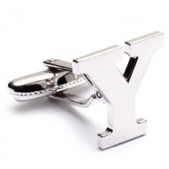 Genuine Sterling Silver Letter  Y  Cufflinks