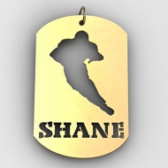 Personalized Football Name Dog Tag Cut Out Pendant