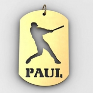 Personalized Softball Slugger Name Dog Tag Cut Out Pendant