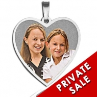 Sterling Silver Heart Photo Pendant
