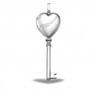 Sterling Silver  Cascade of Hearts  Heart KEY Locket