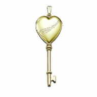 Solid 14K Yellow Gold Small Heart  Cascade of Hearts  KEY Locket