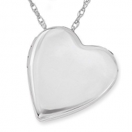 Sterling Silver Side Dangle Plain Heart Locket