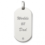 Stainless Steel Dog Tag on a 24  Stainless Steel Bead Chain
