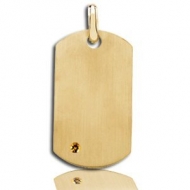 Dog Tag Pendant with Birthstone