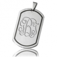 Stainless Steel Dog Tag Pendant with Immerse Plating