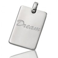 Stainless Steel Rectangular Dog Tag Pendant