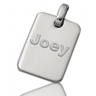 Stainless Steel Small Rectangular Dog Tag Pendant