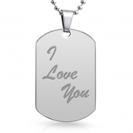 Stainless Steel Engraveable Dog Tag Pendant