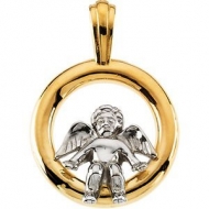 TWO TONE ANGEL PENDANT